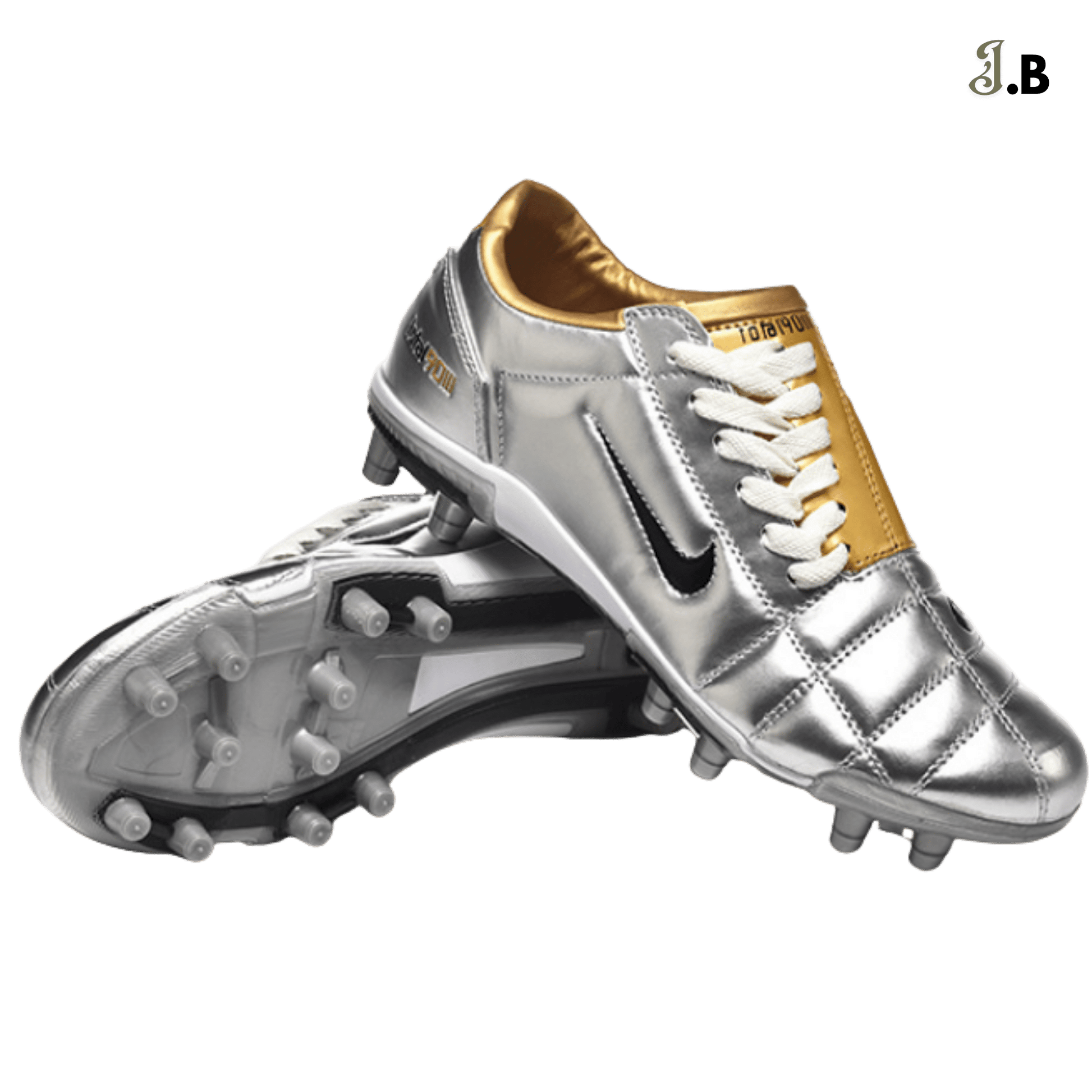 Nike Air Zoom T90 FG Cleats Silver/Gold - JogaBonito - Cleat