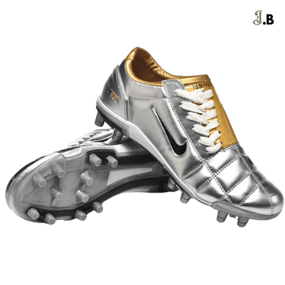 Nike Air Zoom T90 FG Cleats Silver/Gold - JogaBonito - Cleat