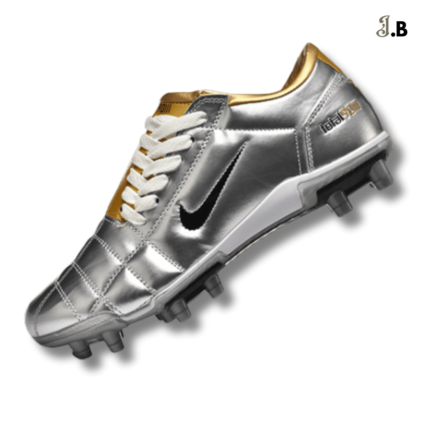 Nike Air Zoom T90 FG Cleats Silver/Gold - JogaBonito - Cleat