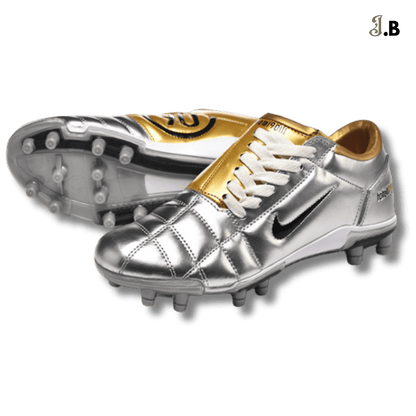 Nike Air Zoom T90 FG Cleats Silver/Gold - JogaBonito - Cleat