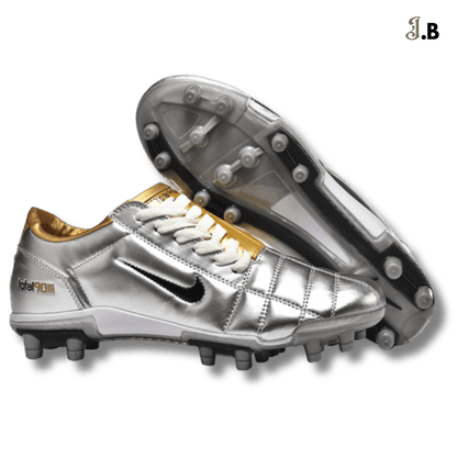 Nike Air Zoom T90 FG Cleats Silver/Gold - JogaBonito - Cleat