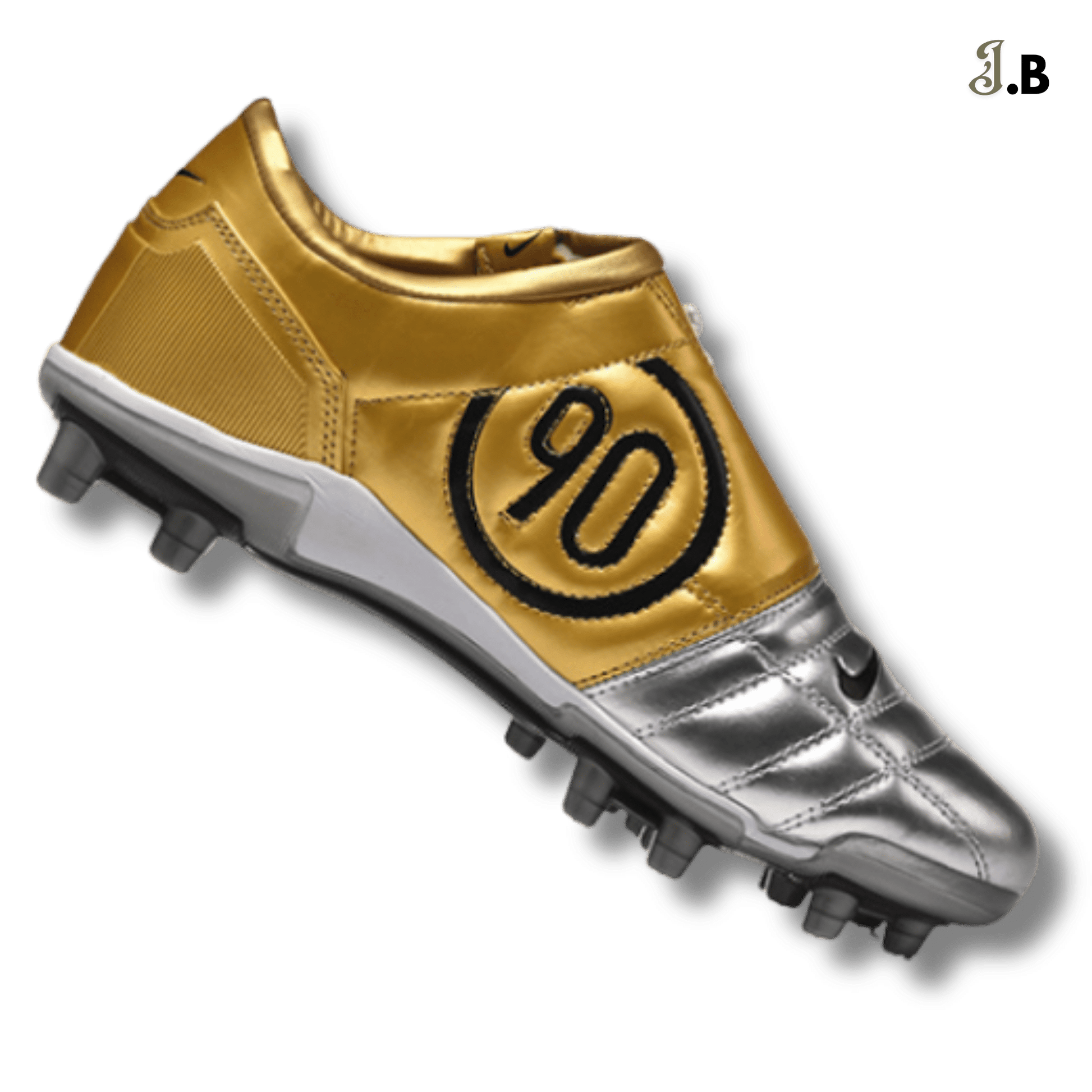 Nike Air Zoom T90 FG Cleats Silver/Gold - JogaBonito - Cleat