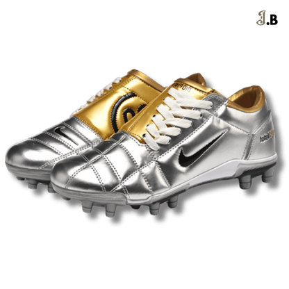 Nike Air Zoom T90 FG Cleats Silver/Gold - JogaBonito - Cleat