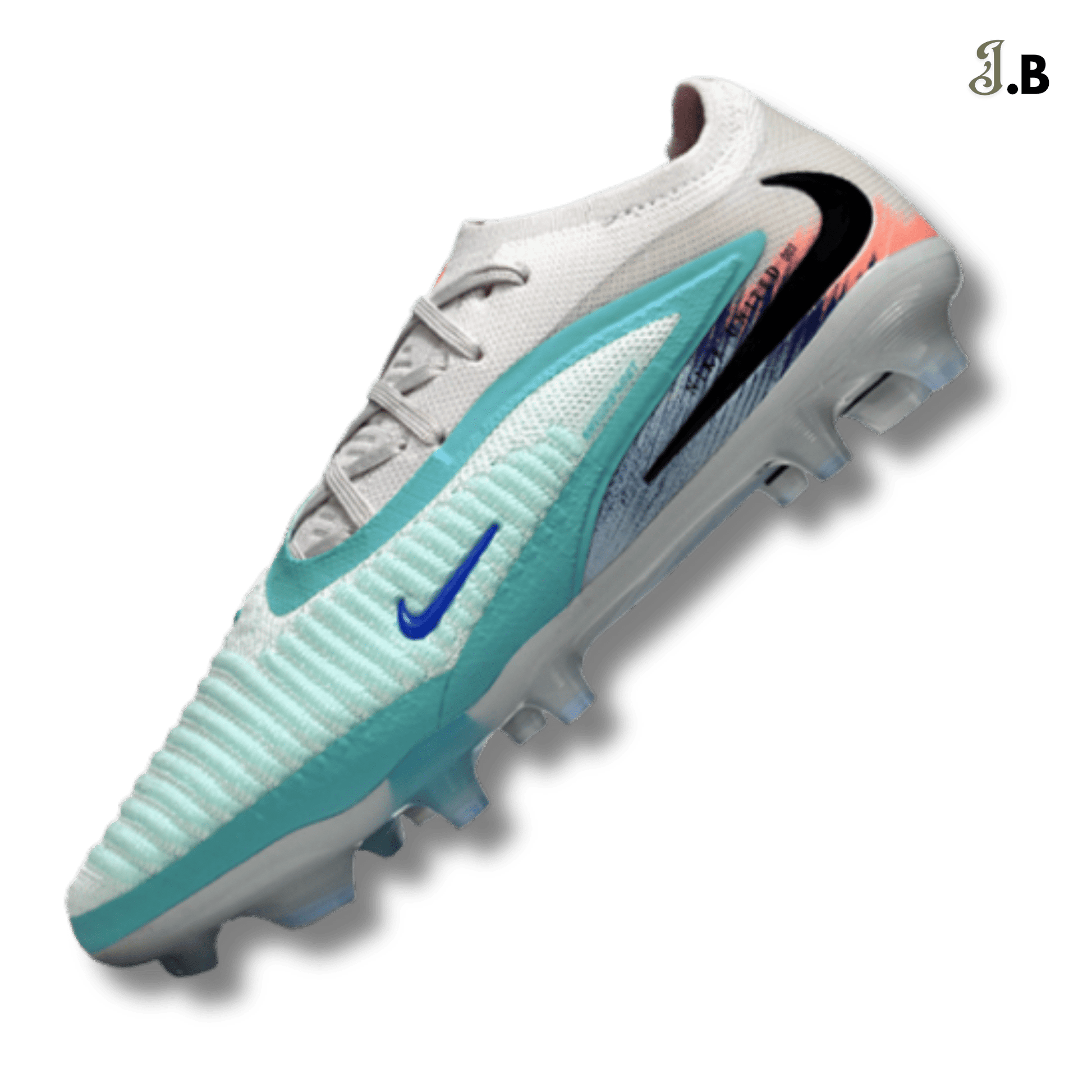 Nike Phantom 6 Elite White/Blue FG Cleats - JogaBonito - Athletic Shoes