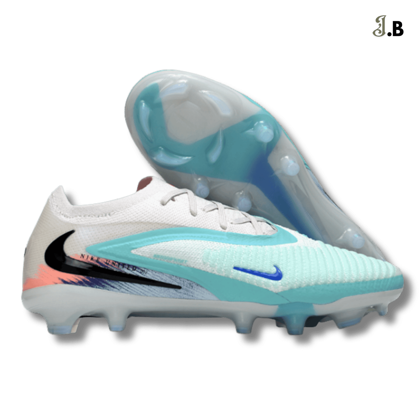 Nike Phantom 6 Elite White/Blue FG Cleats - JogaBonito - Athletic Shoes