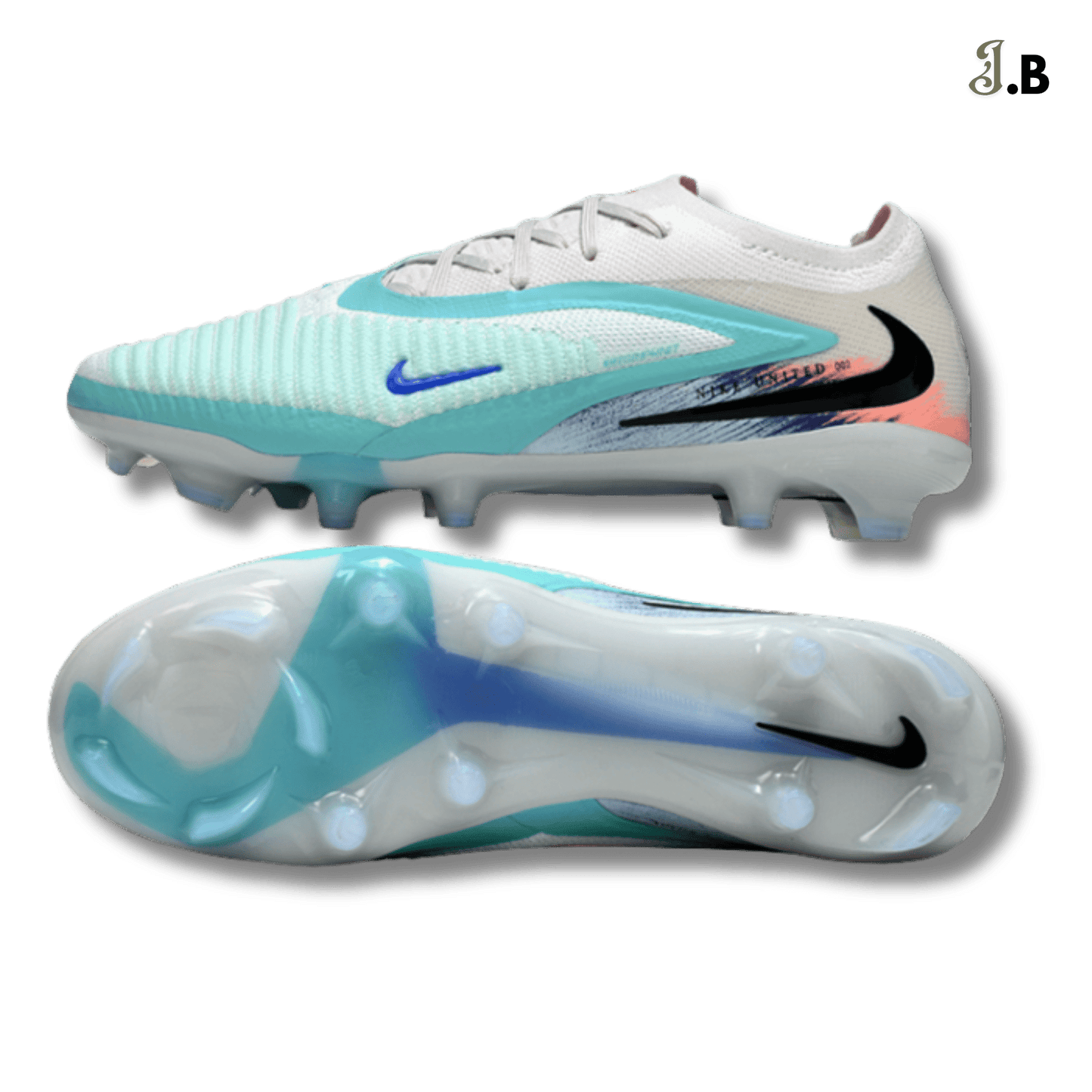 Nike Phantom 6 Elite White/Blue FG Cleats - JogaBonito - Athletic Shoes