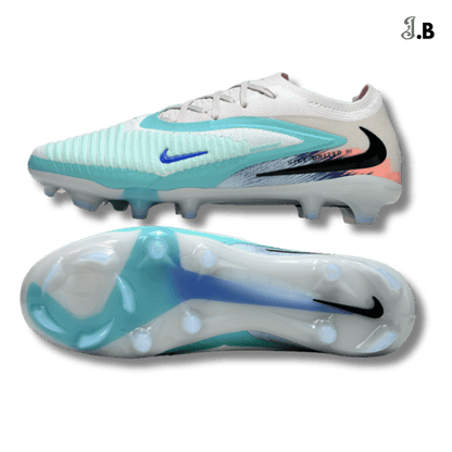 Nike Phantom 6 Elite White/Blue FG Cleats - JogaBonito - Athletic Shoes