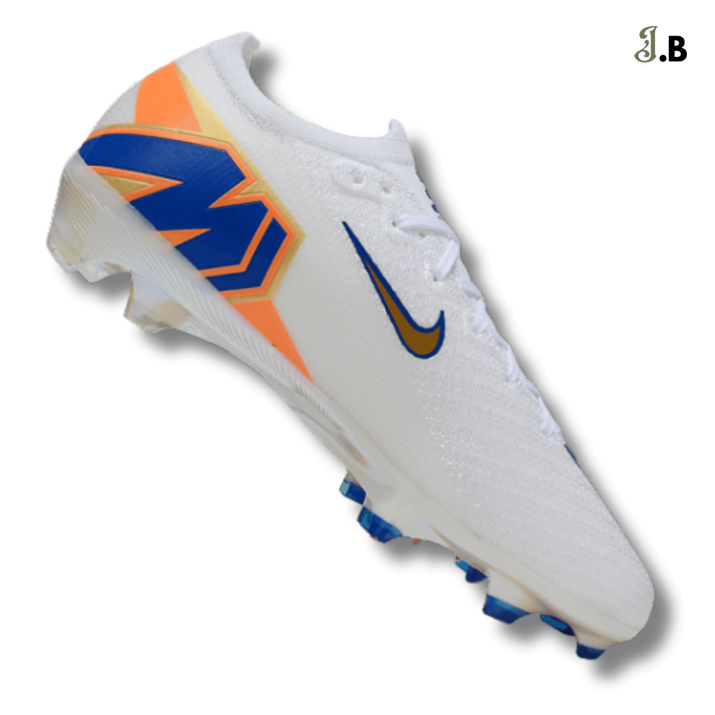 Nike White/Gold Air Zoom Mercurial Vapor XVI Elite Cleats - JogaBonito - Athletic Shoes