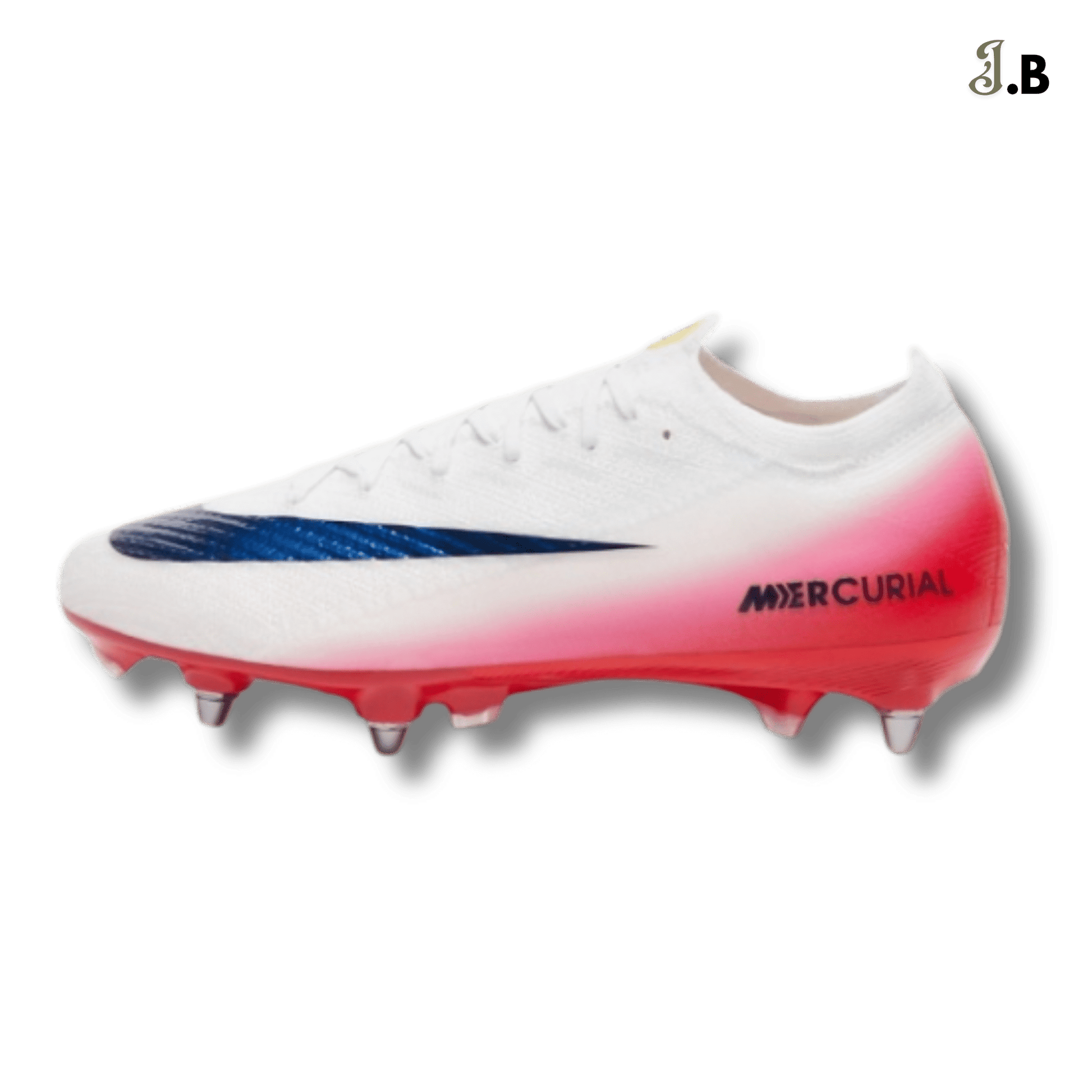 Nike White/Red Air Zoom Mercurial Vapor XV Elite SG Cleats - JogaBonito - Athletic Shoes