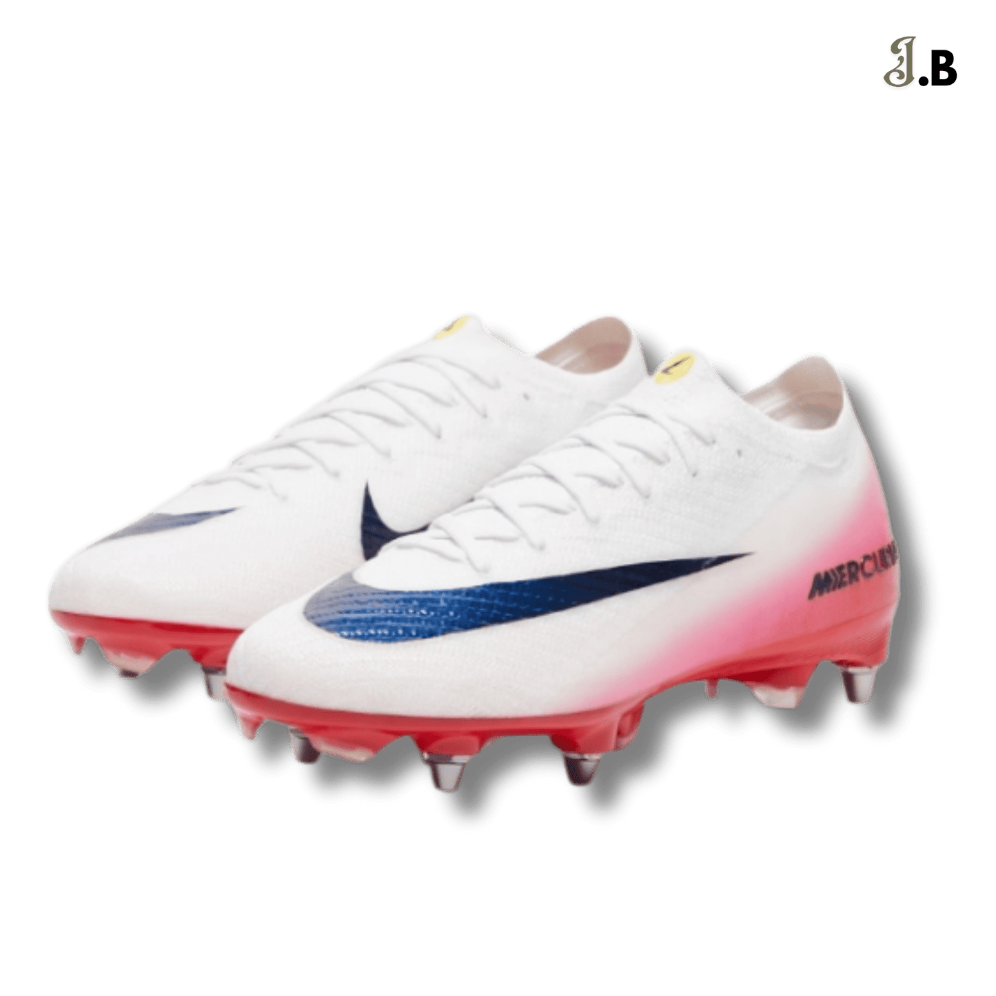 Nike White/Red Air Zoom Mercurial Vapor XV Elite SG Cleats - JogaBonito - Athletic Shoes