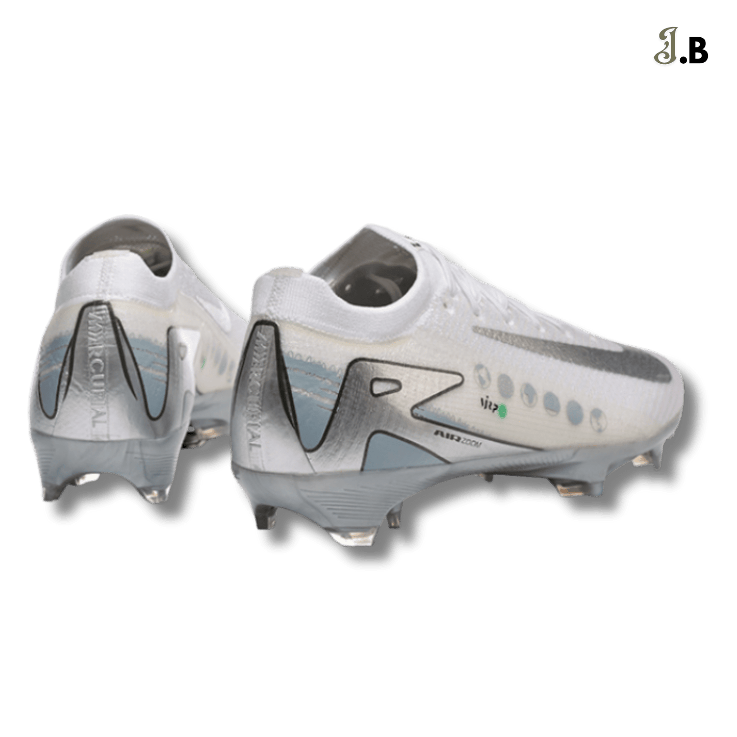 Nike White/Silver Air Zoom Mercurial Vapor 16 Elite FG Cleats - JogaBonito - Athletic Shoes