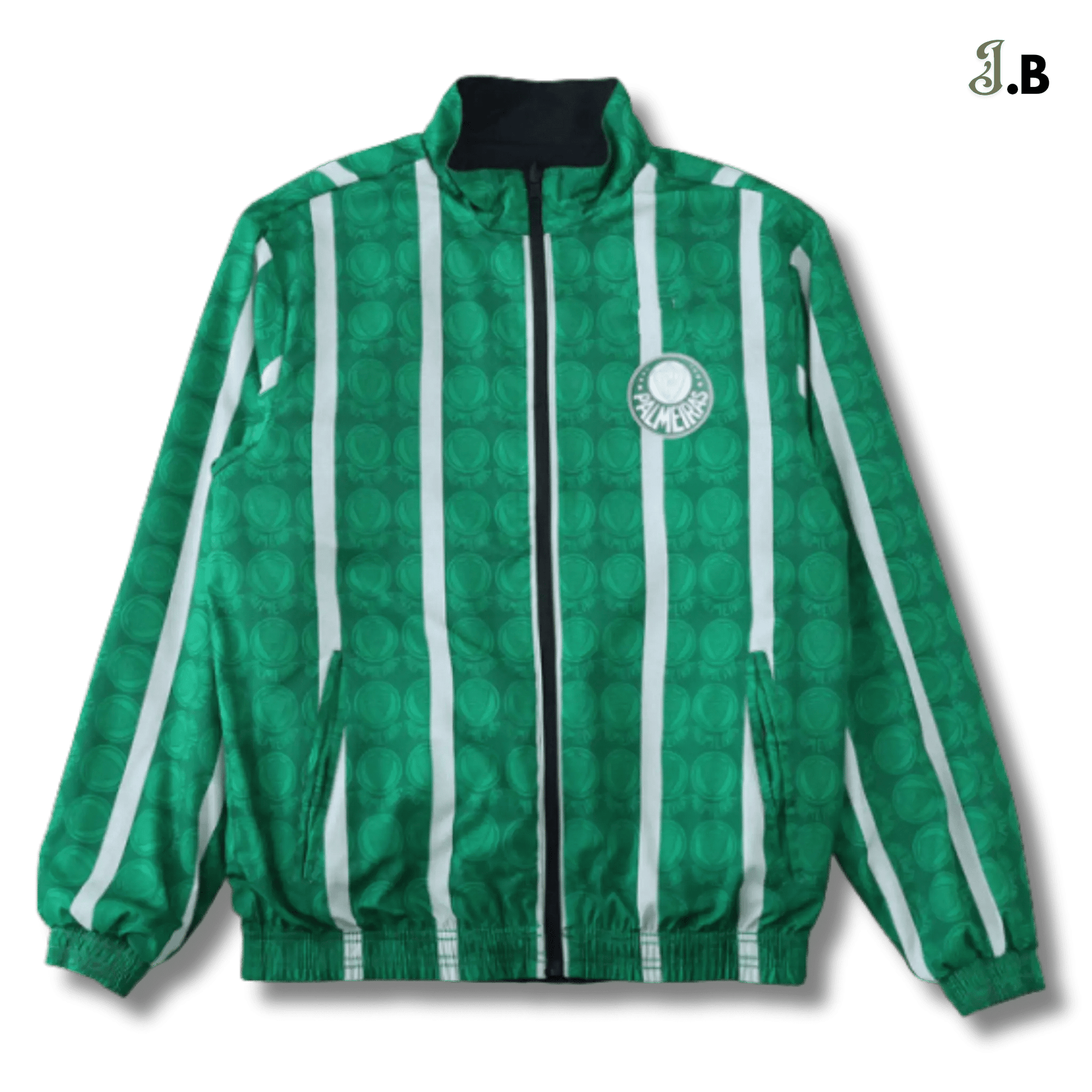 Palmeiras SP Vintage Green Reversible Windbreaker - JogaBonito - Jersey
