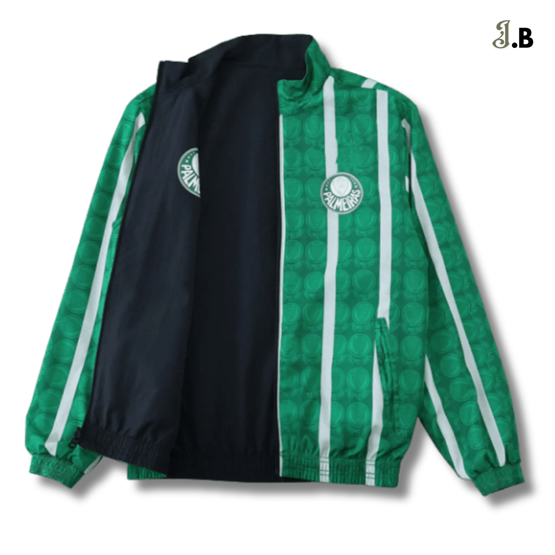 Palmeiras SP Vintage Green Reversible Windbreaker - JogaBonito - Jersey