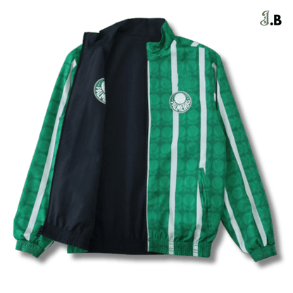Palmeiras SP Vintage Green Reversible Windbreaker - JogaBonito - Jersey