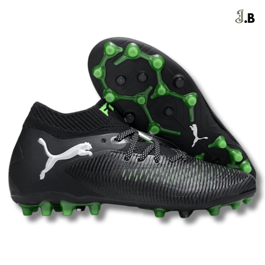 Puma Future 8 Ultimate FG Black/Green Cleats - JogaBonito - Athletic Shoes
