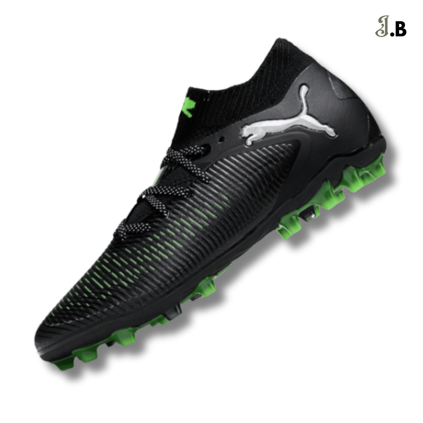 Puma Future 8 Ultimate FG Black/Green Cleats - JogaBonito - Athletic Shoes