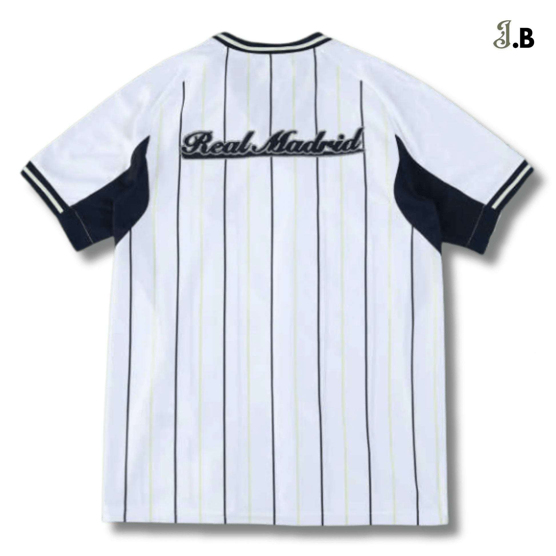Real Madrid CF White & Black Baseball Jersey - JogaBonito - Jersey