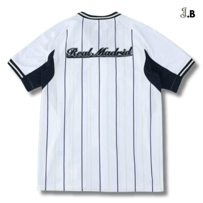 Real Madrid CF White & Black Baseball Jersey - JogaBonito - Jersey