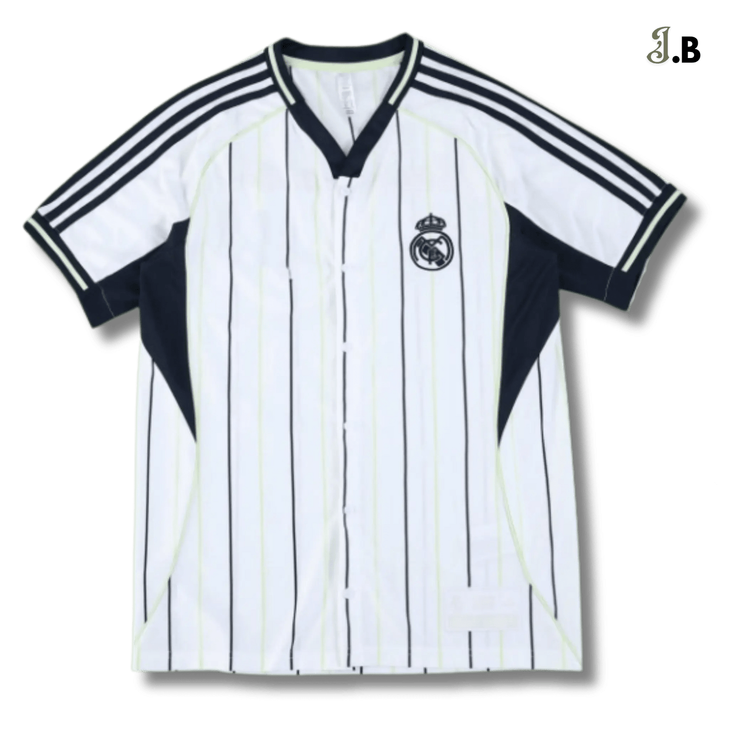 Real Madrid CF White & Black Baseball Jersey - JogaBonito - Jersey
