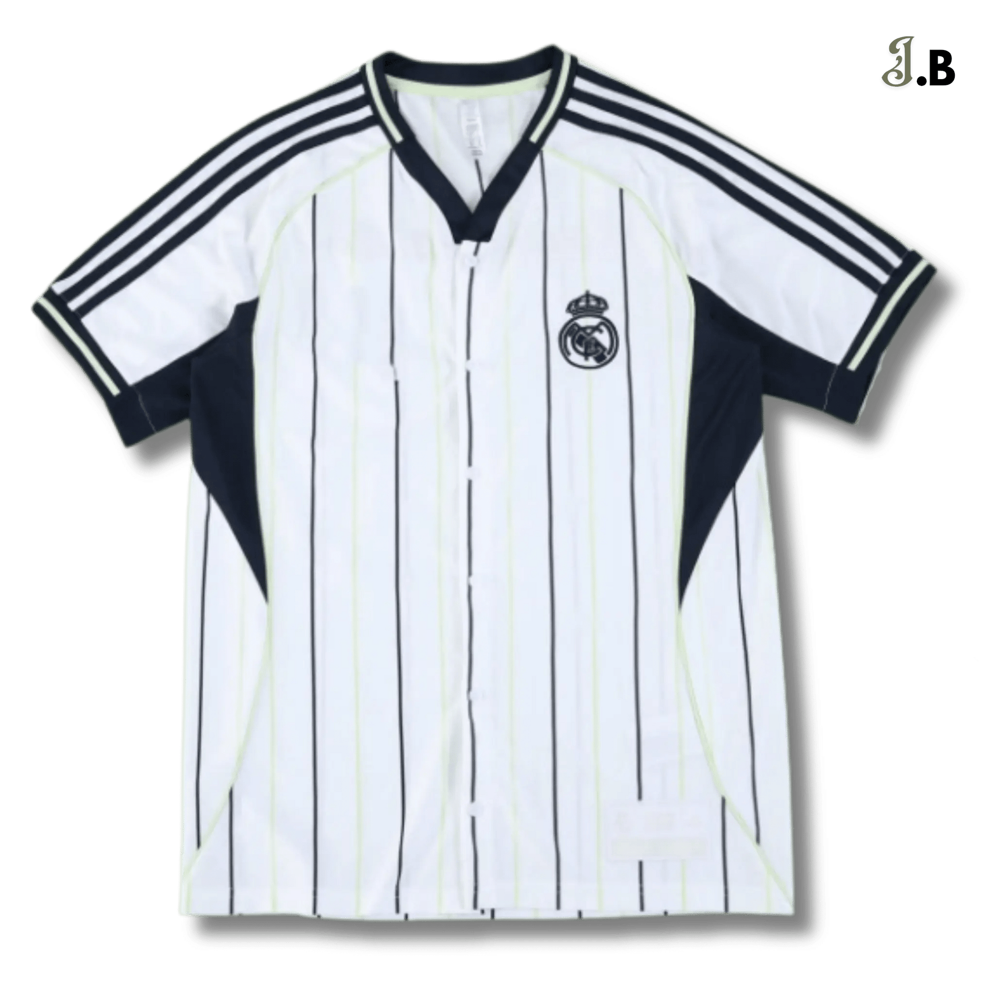 Real Madrid CF White & Black Baseball Jersey - JogaBonito - Jersey