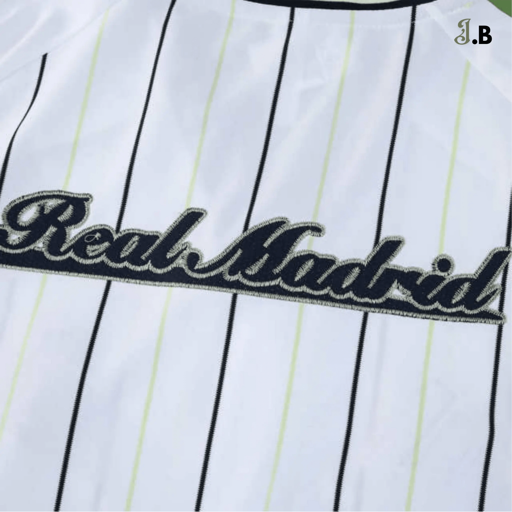 Real Madrid CF White & Black Baseball Jersey - JogaBonito - Jersey