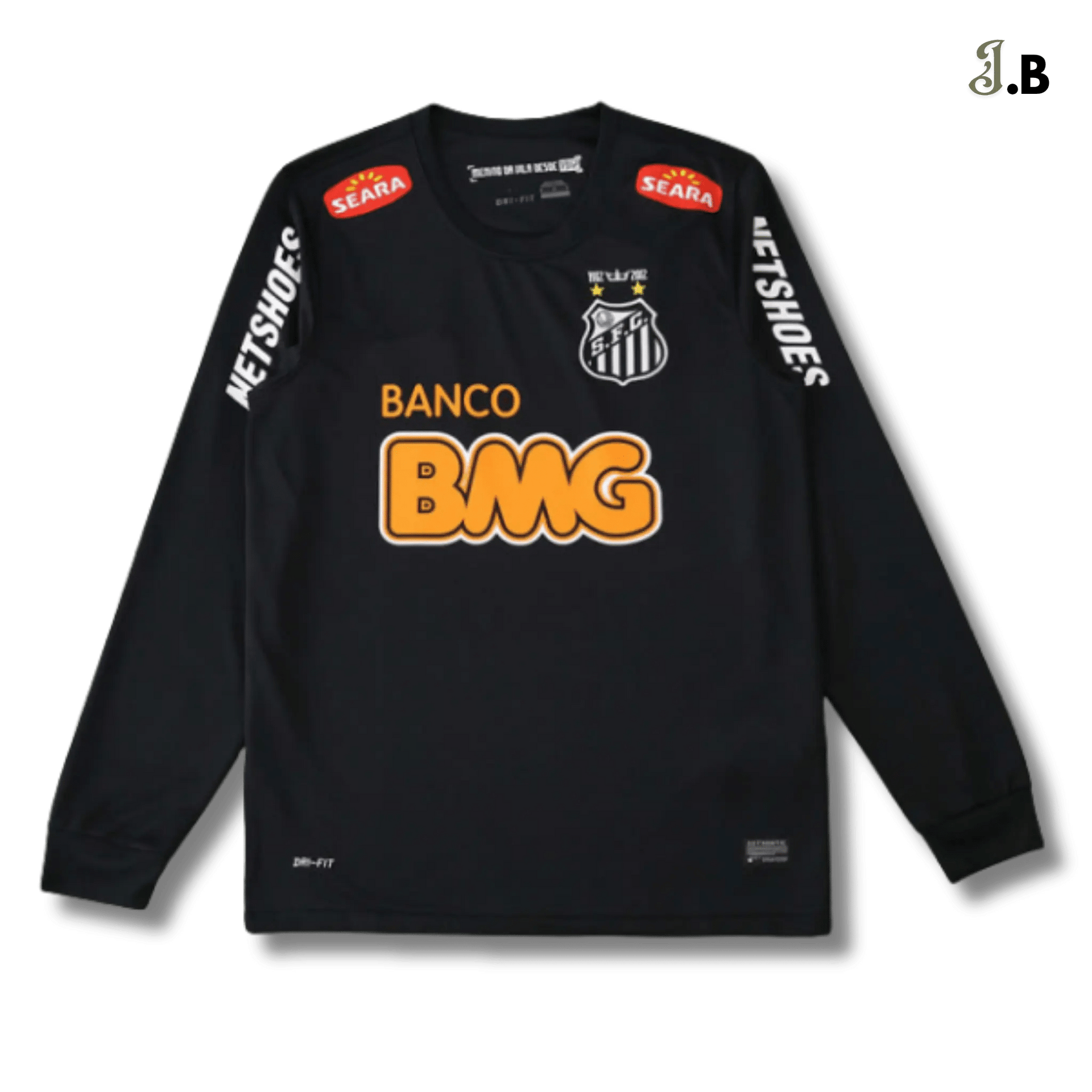 Santos FC Vintage 12 Black Long Sleeve | JogaBonito