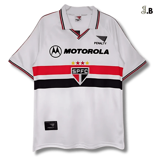 São Paulo FC Vintage 2000 White Collared Jersey - JogaBonito - Jersey