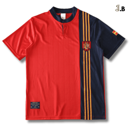 Spain Vintage 96 Home Fan Version Red Jersey - JogaBonito - Jersey