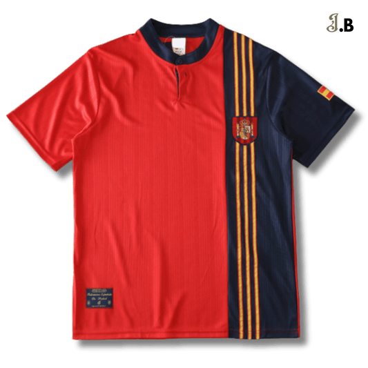Spain Vintage 96 Home Fan Version Red Jersey - JogaBonito - Jersey