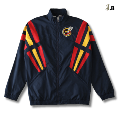 Spain Vintage UEFA Navy Windbreaker - JogaBonito - Windbreaker