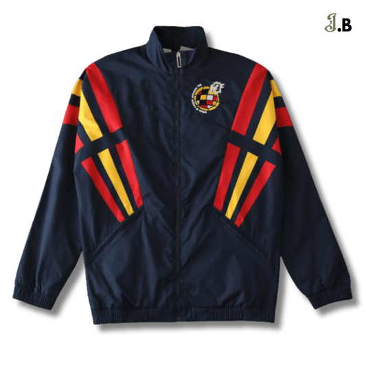 Spain Vintage UEFA Navy Windbreaker - JogaBonito - Windbreaker