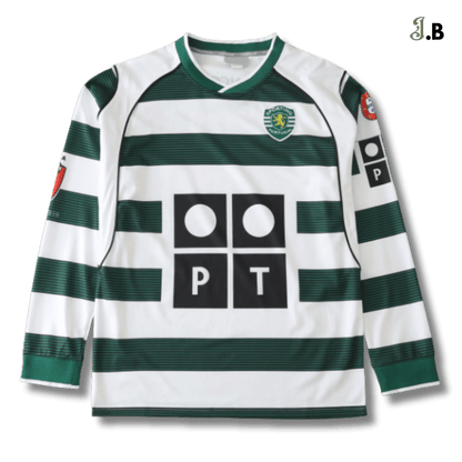 Sporting CP Vintage 01 Green & White Home Long Sleeve - JogaBonito - Jersey