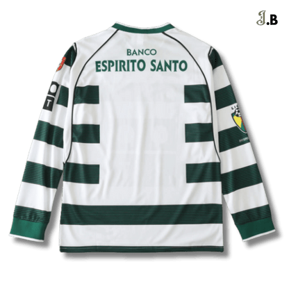 Sporting CP Vintage 01 Green & White Home Long Sleeve - JogaBonito - Jersey