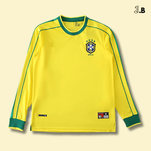 Vintage 1998 Brazil Home Fan Edition LS Jersey - JogaBonito - Jersey